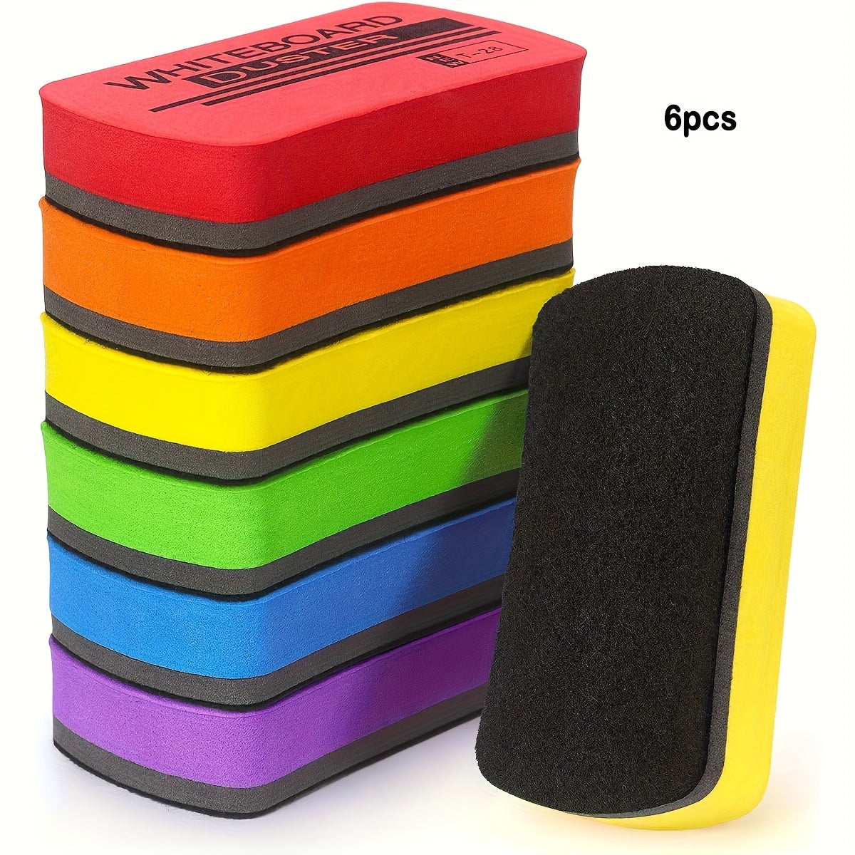 TEMU 6-pack Sponge Dry Erase Markers For Magnetic Whiteboards, Student Classroom And Office Presentation, 6 Colors