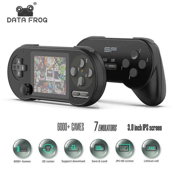 DATA FROG SF2000 handheld game console with built-in 6000 games portable game console classic mini retro video games GBA-SNES M240828