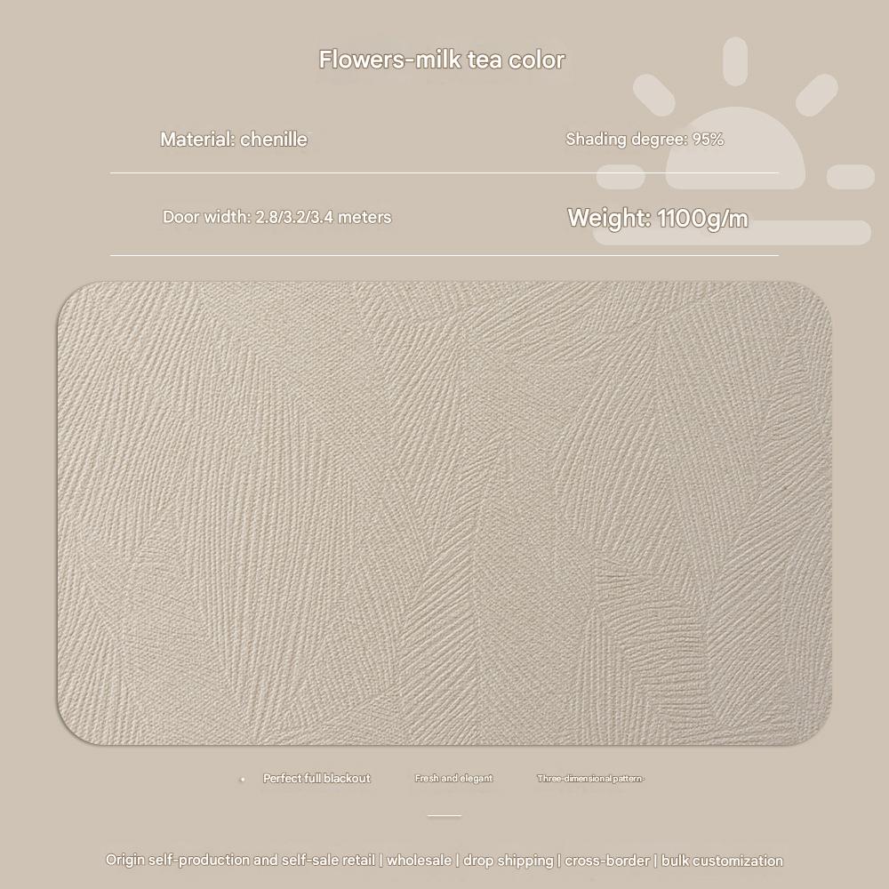 YL-35036 finished curtain blackout bedroom living room balcony sun protection heat insulation gray simple hook type high precision curtain wholesale