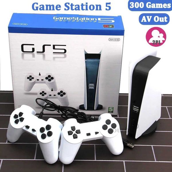 GS5 video game console mini TV handheld game console wired game board video game 300 retro games high-definition output PS1 and other two pl