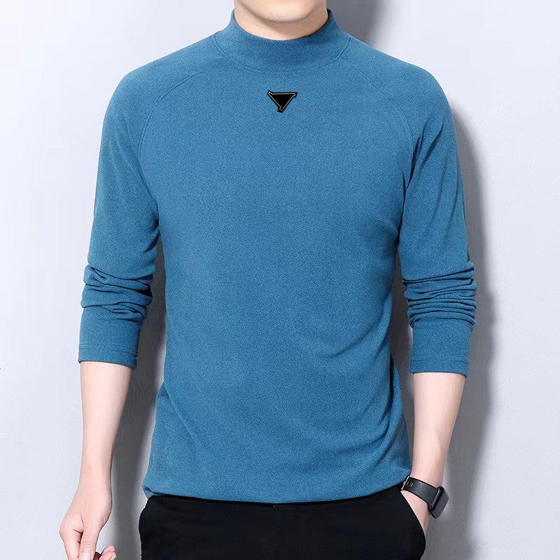 Designer Men&#039;s Shirt Autumn-Winter New Half Men&#039;s Hoodies & Sweatshirts High Collar Youth Airplane Sleeve Double sided Velvet Slimming Sol