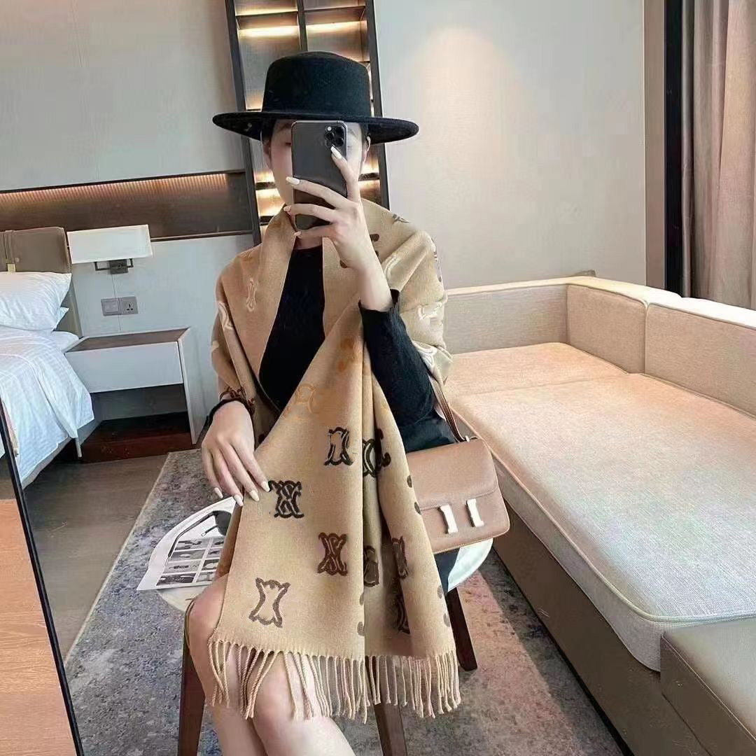 Designer women Scarf Luxury Cashmere Thick Shawl Women Winter Wram Pashmina Wraps Hijab with Tassel Bufanda Foulard High quality wearing soft comfor