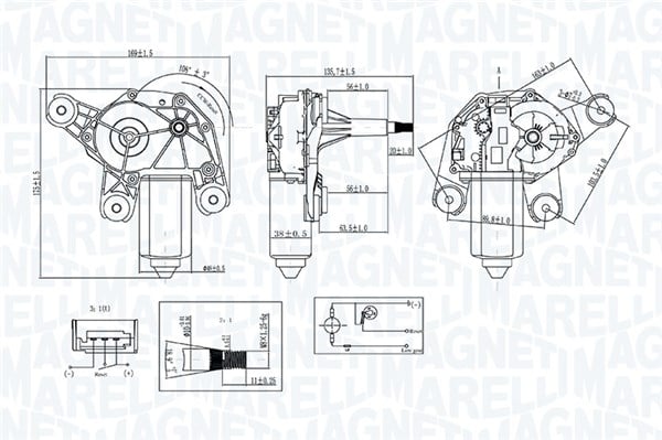 Wiper Motor MAGNETI MARELLI 064071200010