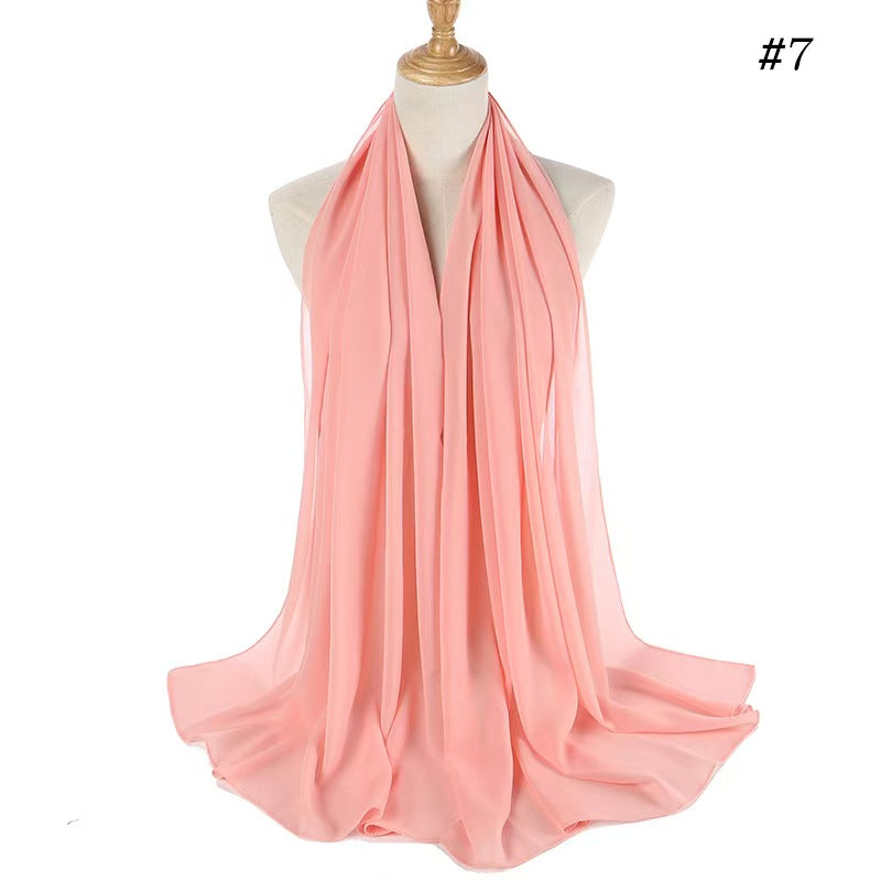 T1142 scarf pearl chiffon bubble silk scarf head scarf ethnic headscarf scarf