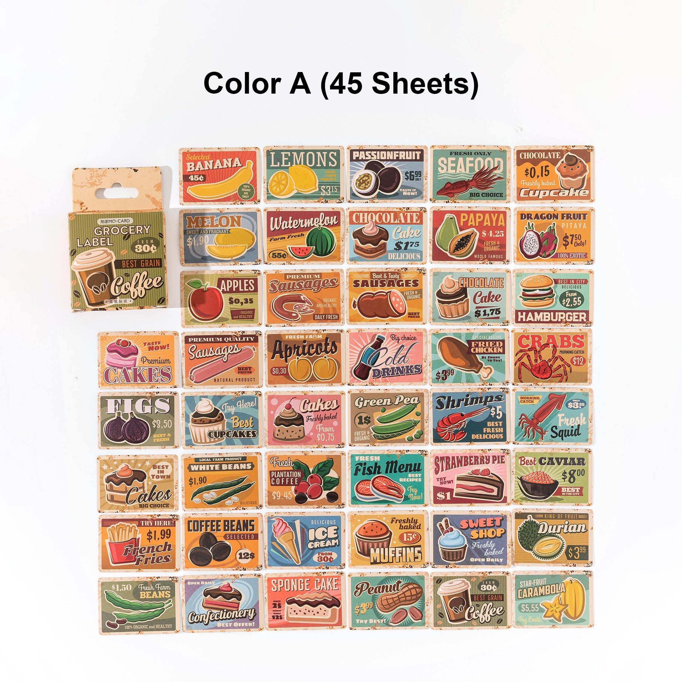 TEMU 45pcs Vintage Washi Stickers Ticket Book Stickers For Scrapbooking Journaling Label Stickers Junk Journal Kit Multicolor Tags Stickers