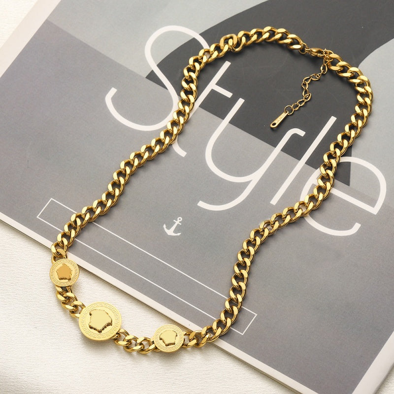Never Fading Gold Plated Brand Designer Pendants Necklaces Stainless Steel Letter Choker Pendant Necklace Beads Chain Jewelry