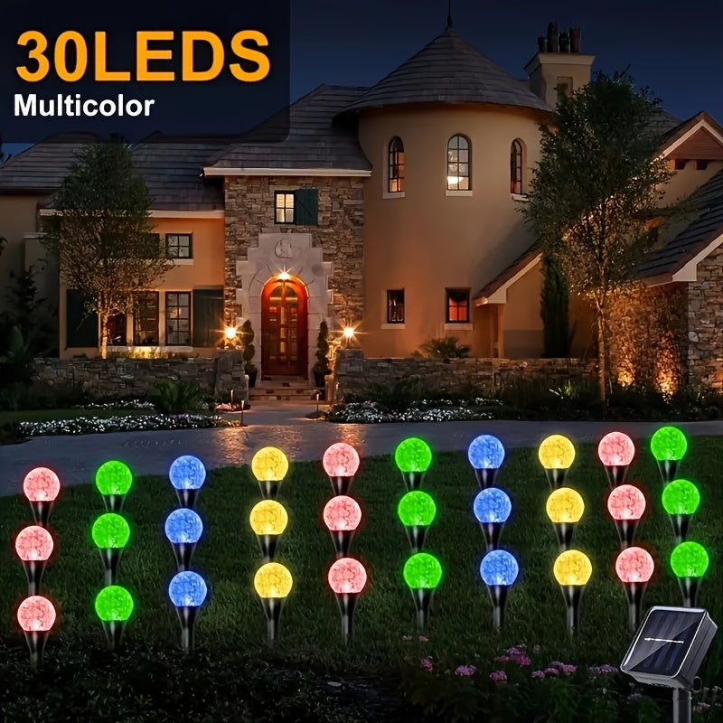 TEMU 50pcs-30pcs Bubble Shaped Solar Powered Led Garden Path Lights, Automatically Turn On At Night, Garden Lawn Landscape Path Lights (warm White,