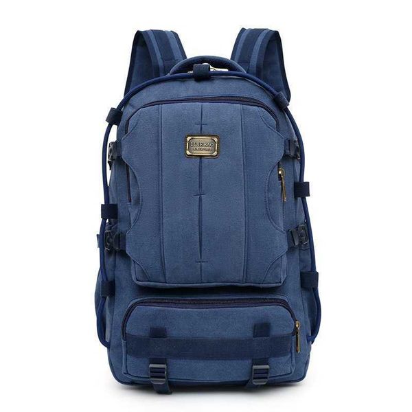 Backpacking Packs Trendy Canvas Laptop Backpack Men 2022 Durable Wearresistant Largecapacity Outdoor Hiking Back Pack Youth Student School B
