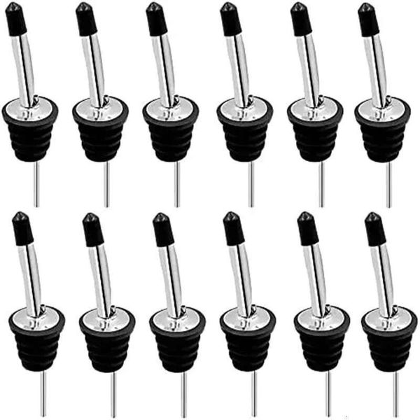 12Pcs Stainless Steel Pour Spouts Set - Silicone Wine Bottle Spout And Liquor Pourers Dust Caps Covers