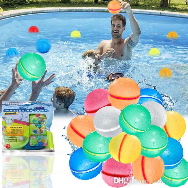 6pcs-1lot Creative Silicone Water Balloons Reusable Summer Water Bomb Splash Balls Outdoor Beach Playing Toy Pool Party Water Games
