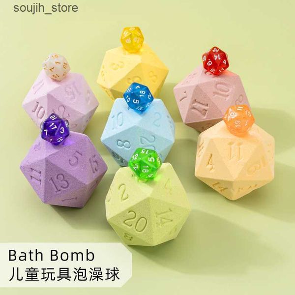 Bubble Bath Polygonal childrens toy bath salt ball dice polyhedral bath ball bubble bath ball essential oil bath ball L240910
