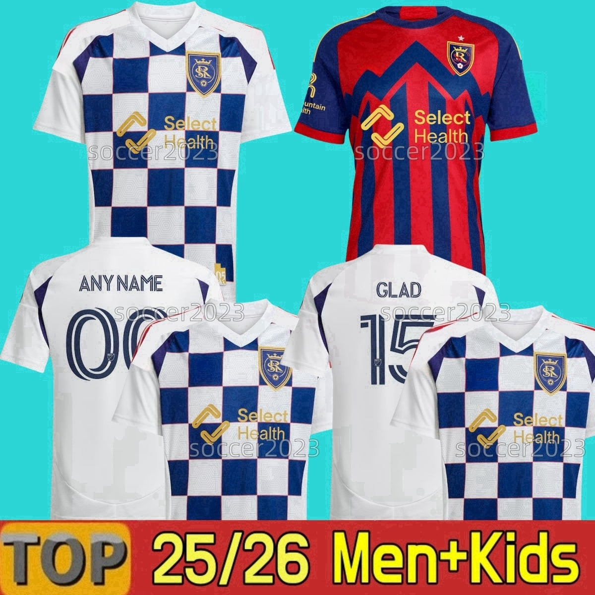 4XL 2025 2026 Salt Lake Soccer Jerseys City Reals Home Away Yellow Black Football Shirt 2024 2025 Men Uniforms Major League CHICHO GOMEZ GLAD kids k
