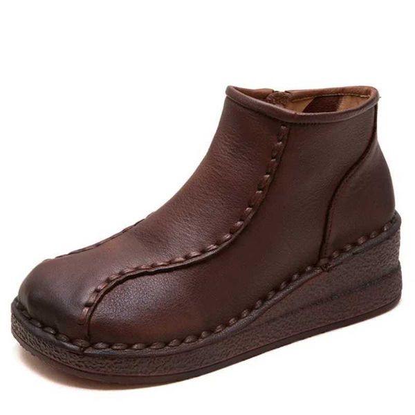 Dress Shoes 5.5cm Cow Suede Genuine Leather Women Platform Wedge Elthnic Spring Flats Comfy Motorcycle Ankle Oxfords Pumps Booties Shoes z24