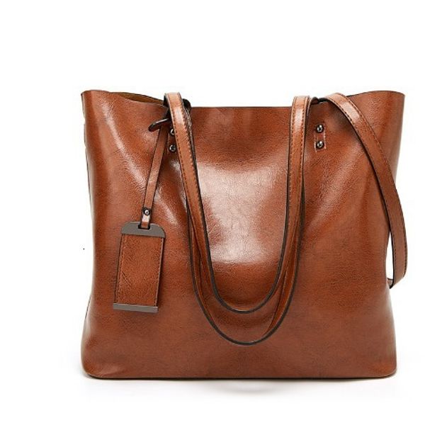 Designer&#039;s New Women&#039;s Fashion Handbag Oil Leather Large Capacity Single Shoulder Handheld Fashion Bag
