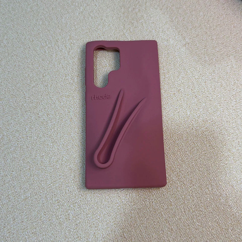 Rhode Lip Gloss Holder Designer Phone Case for Apple iPhone 16 Samsung Galaxy S25 A14 Ultra Luxury 3D Silicone Lipstick Make-up Lip Balm Back Cover