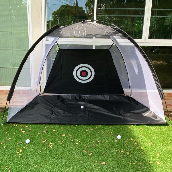 Indoor-Outdoor 2M Golf Practice Net Tent Golf Hitting Cage Garden Grassland Practice Tent Golf Training Equipment Mesh Hit Net