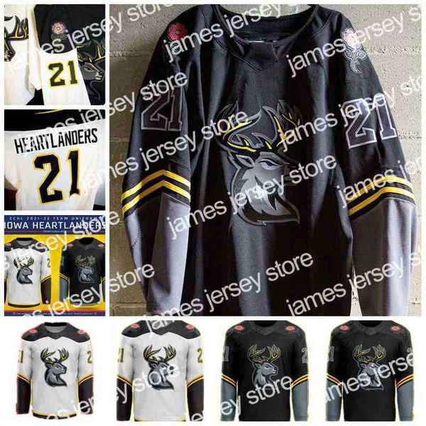 College Hockey Wears 2021 Iowa Heartlanders ECHL Ice Hockey Jersey Custom Any Number And Name Womens Youth Alll Stitched embroidery