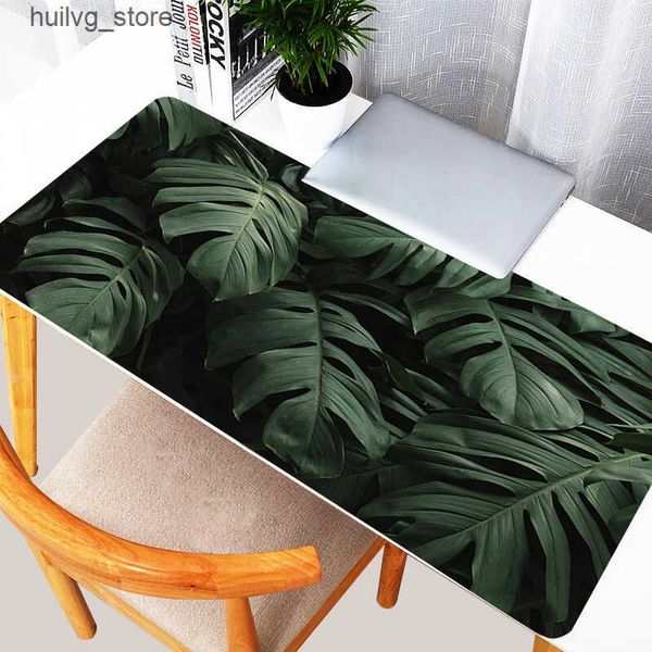 Wrist Rests Pad Computer Speed Type Carpet For e-sports Players Laptop Keyboard Mouse Pads Green Leaves Mousepad Office Desk Mat J241204