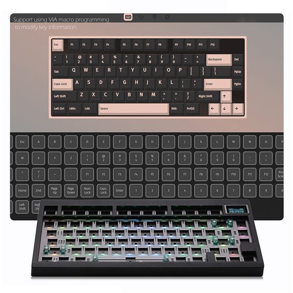 GMK81 RGB Mechanical Keyboard Kit Personalized Keyboard Kit BT Surport Wired Keyboard Mechanical Gaming Keyboard for MAC Windows
