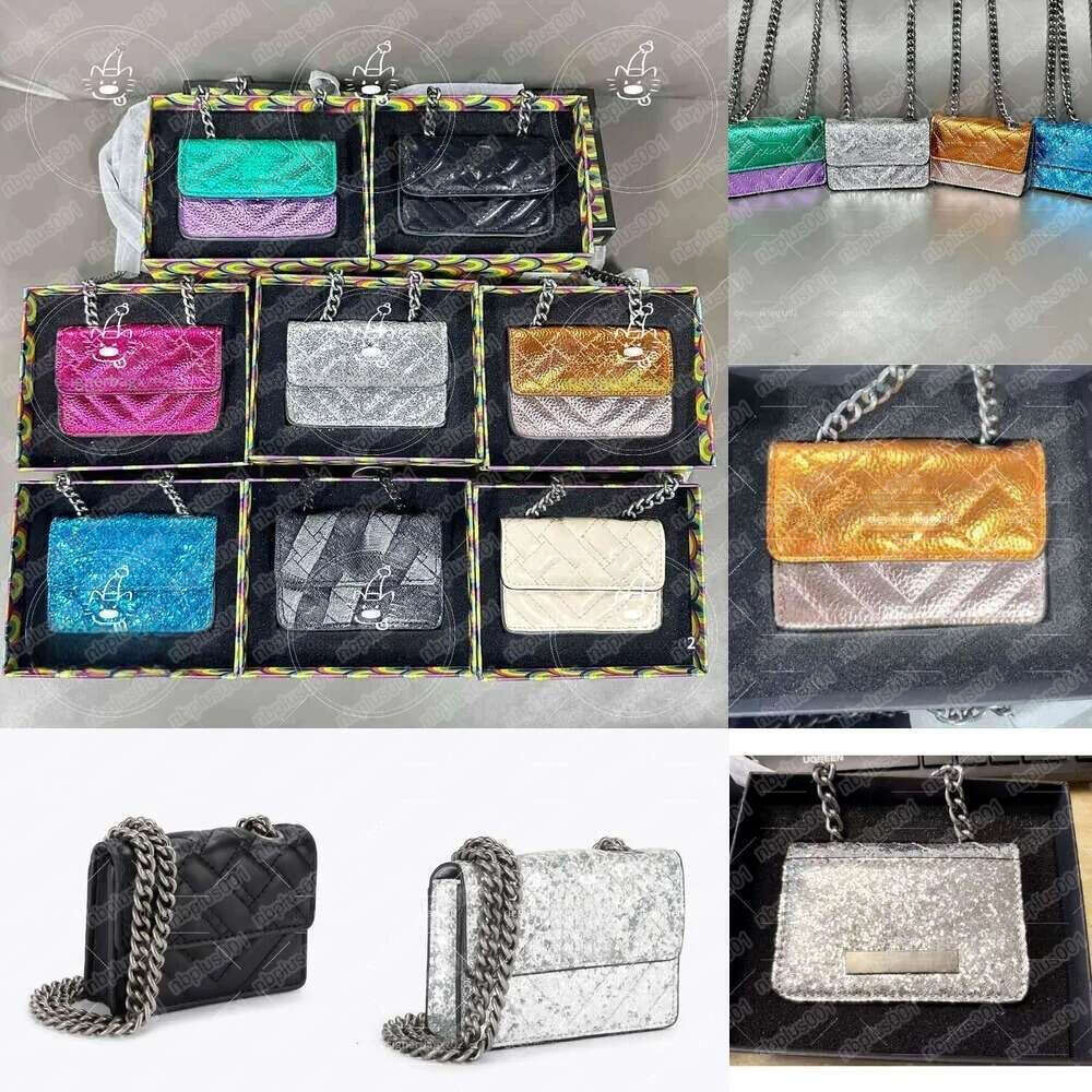 2025 Eaglehead Mini Designer London Bag Kensington Embroidered Block Shiny Card Holder Shoulder Crossbody Chain wallet Lous Kurts Bags nbplus001