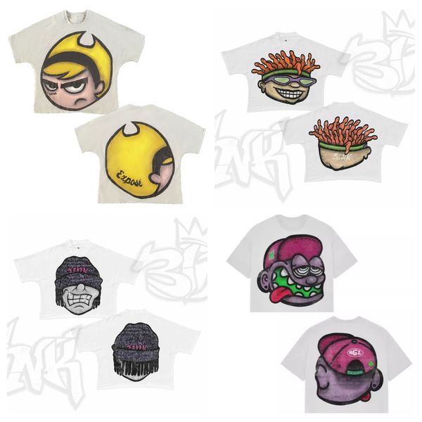 Designer Men&#039;s T Shirts Y2K Harajuku graphic tee Hip Hop Gothic Print Oversized Cotton Tshirt Punk Short Sleeved Streetwear Casual Tops