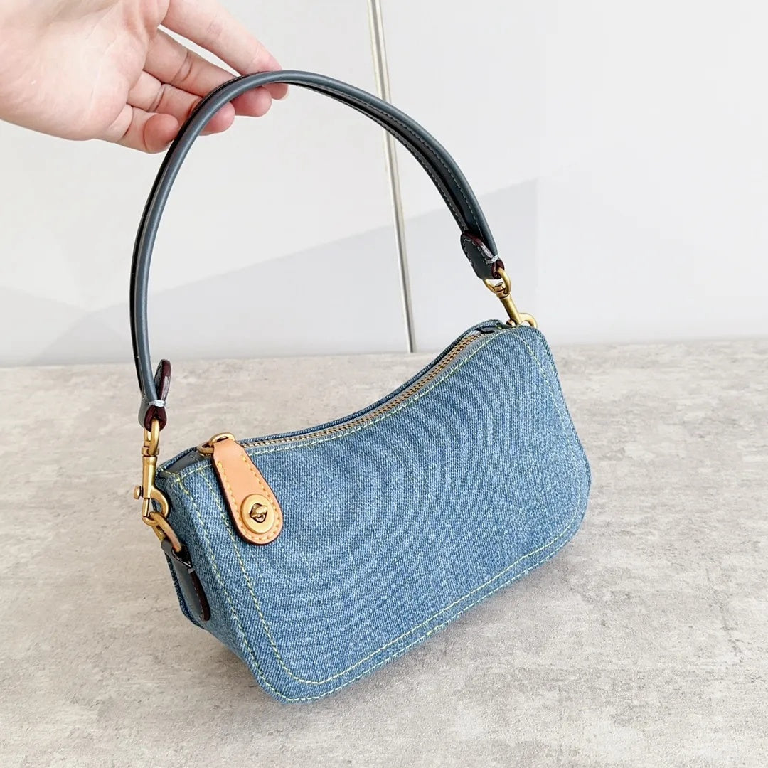 bags designer bag women bag luxury tote bag crossbody bag swinger Denim with genuine leather zipper sealed small bag is a simple and minimalist choi