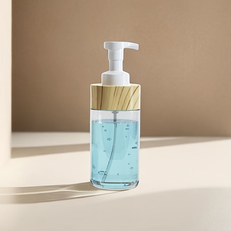 TEMU 1pc Foaming Clear Plastic Soap Dispenser, Countertop Lotion Bottle With Pump, Press Hand Soap Dispenser, Refillable Empty Bottle For Shampoo