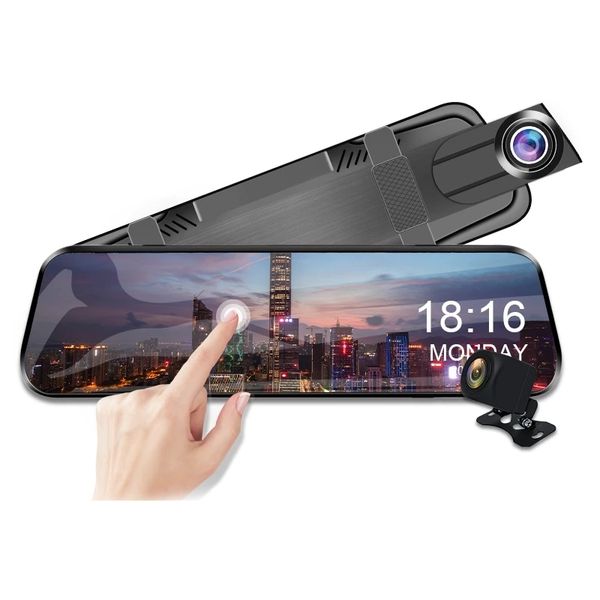 10&quot; IPS Touchscreen Car Dashcam Car DVR Stream Media Mirror with Dual Lens - Full HD 1080P Recording & Rearview Camera Front 170° Rear