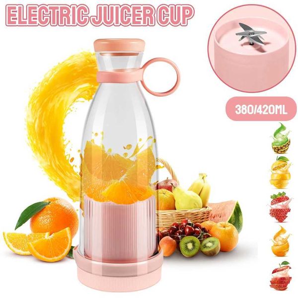 Electric Fruit Juicer Cup 380ml-420ml USB Rechargeable Portable Blender Juice Maker Machine Bottle Smoothie Juicer MachineXJ241227