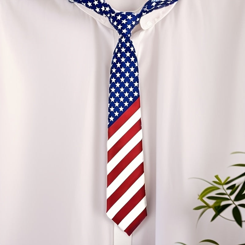 TEMU 1pc Stylish Red Pattern Adult Tie, 8cm Wide Necktie Suitable For Casual Attire And Holiday Gifts