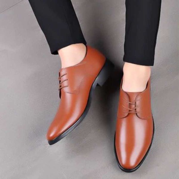 Spring Autumn Dress Shoes Man Office Pointed Toe Social Shoe for Men Suit Leather Casual Elegant and Classic 2024 Style ClothingXJ241230