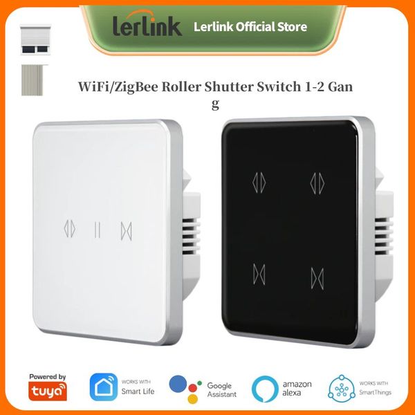 Tuya WiFi-ZigBee 1-2 Gang Curtain Touch Switch for Blind Roller Shutter Electric Motor Glass Panel Smart Life APP Remote Control
