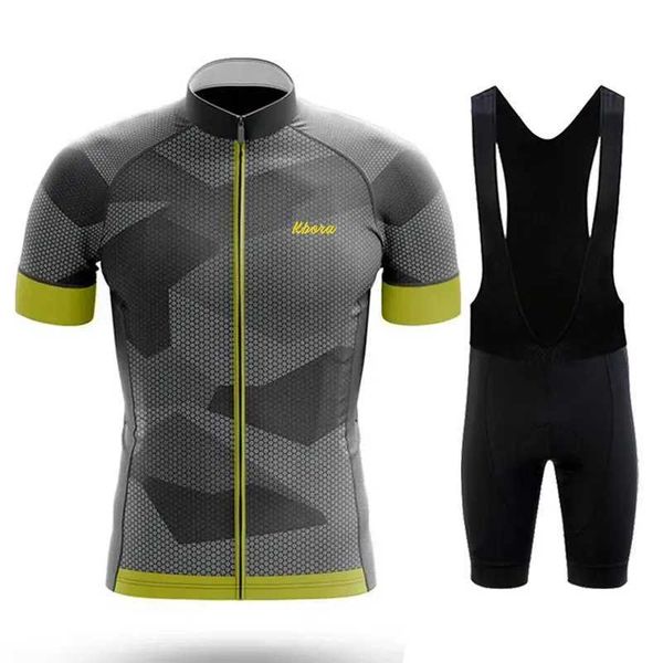Cycling Jersey Sets Kbora 2023 Mens Cycling Clothing Summer Shorts Jacket Uniform Jersey Set Laser Cut Bib Mountain Bike Pants H241214