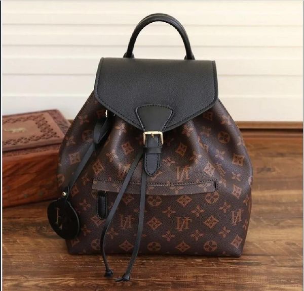 Luxurys Shoulder Bags Newest Backpack MONTSOURIS Vintage Embossing Leather Backpacks Women Designer louiseitys LVS viutonitys