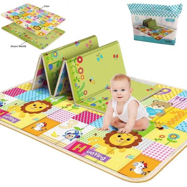 180x100 Foldable Baby Play Mat Education Childrens Carpet Childrens Ro Climbing Mat Non toxic Childrens Carpet Activity Game T Y250111