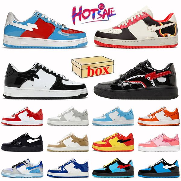 Wholesale Womens Mens Patent Flat Camouflage Designer Casual Shoes Low SK8 Stas Skateboarding Sneakers Platform Leather Black Outdoor Sports