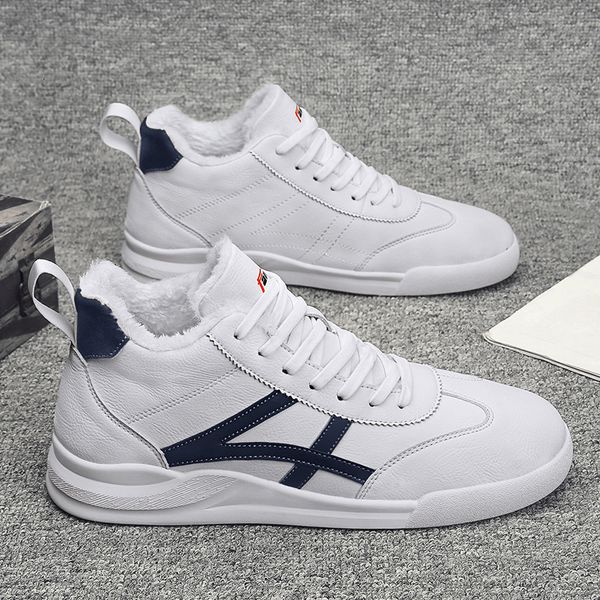 High quality Hot Selling Winter new men&#039;s mid top lace up casual cotton shoes, students&#039; outdoor warm and thick soled snow boots w