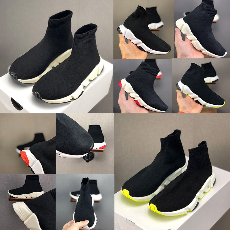 kids shoes speed sneakers Paris high black Sock trainers girls boys designer Outdoor Sheakers baby kid youth toddler infants Walking shoe running At