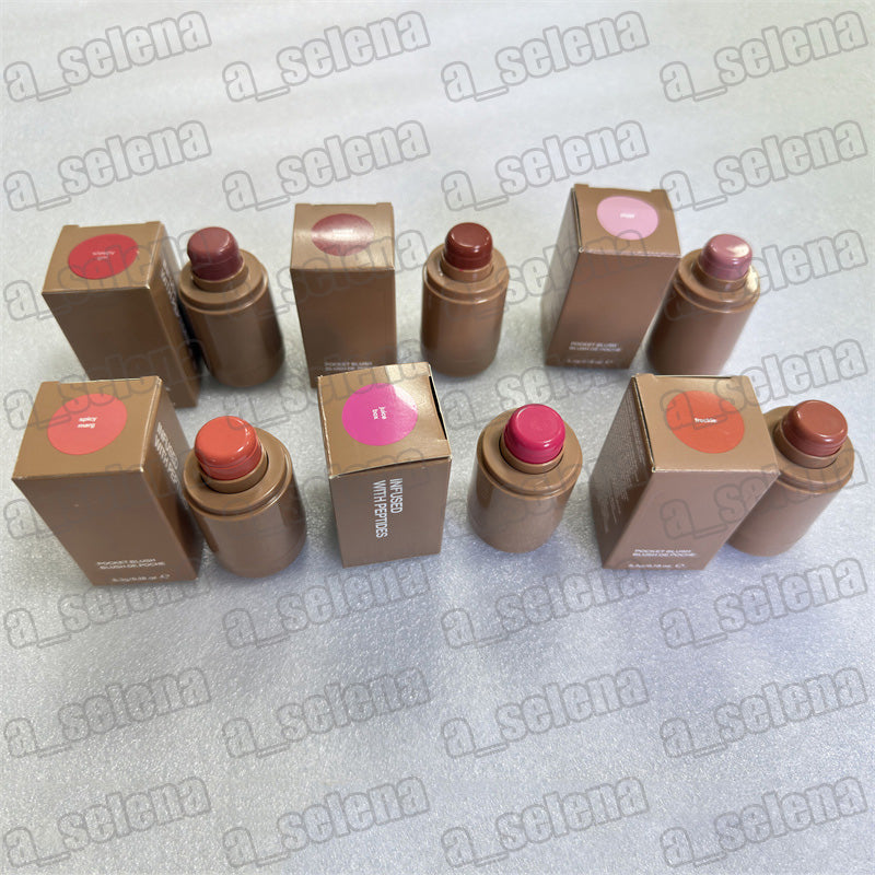 6 Colors Face Pocket Blush Makeup Stick Piggy Toasted Teddy Juice Box Spicy 5.3g