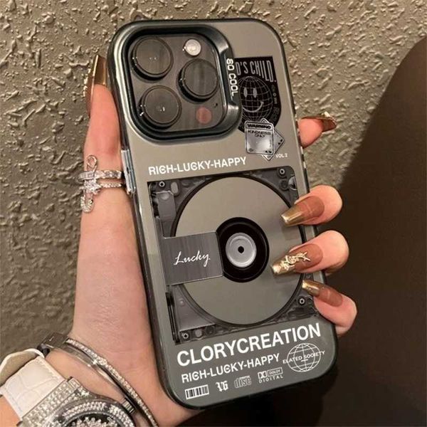 Suitable for iPhone 16 15 14 13 12 11 Pro Max XS X XR Retro Record Player Plating Matte Phone Cover Suitable for iPhone 16 15 13 7 8 Plus Ph