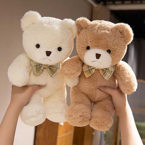 30CM Kaii Colorful Bow Tie Bear Doll Plush Toy Hug Bear Doll Birthday Gift Pillow Teddy Bear Home Living Room Bedroom Z250208