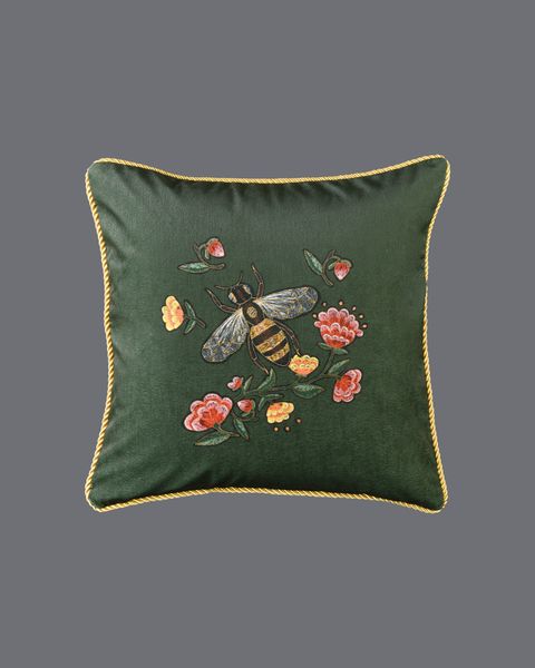 Luxury Embroidery Cushion Cover 45X45 Decorative Pillow Case Throw Pillow Covers Bee Coussin Sofa Dec Free Shipping