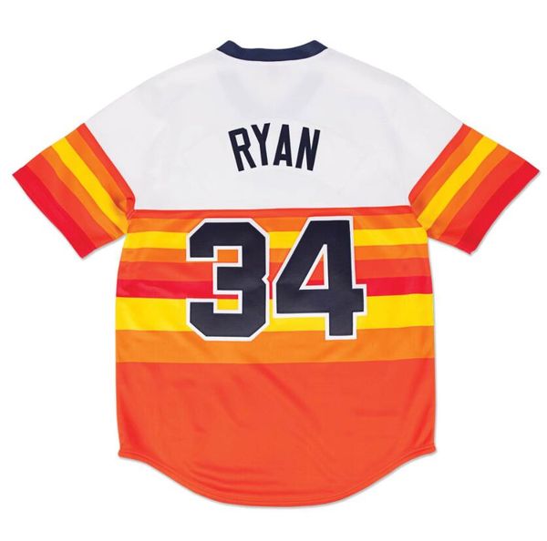 Stitched Baseball Jerseys 34 Nolan Ryan 1980 1988 Men Women Youth S-4XL mesh Classics retro jersey