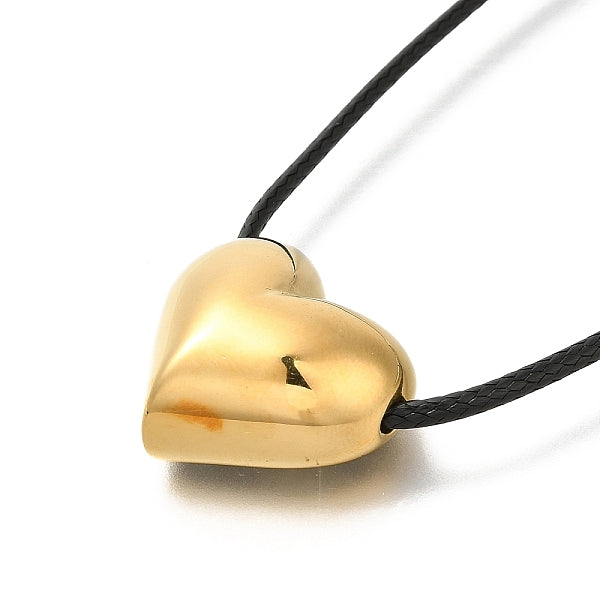 Colliers avec pendentif en forme de cœur en acier inoxydable 304 avec placage ionique (IP) pour femmes