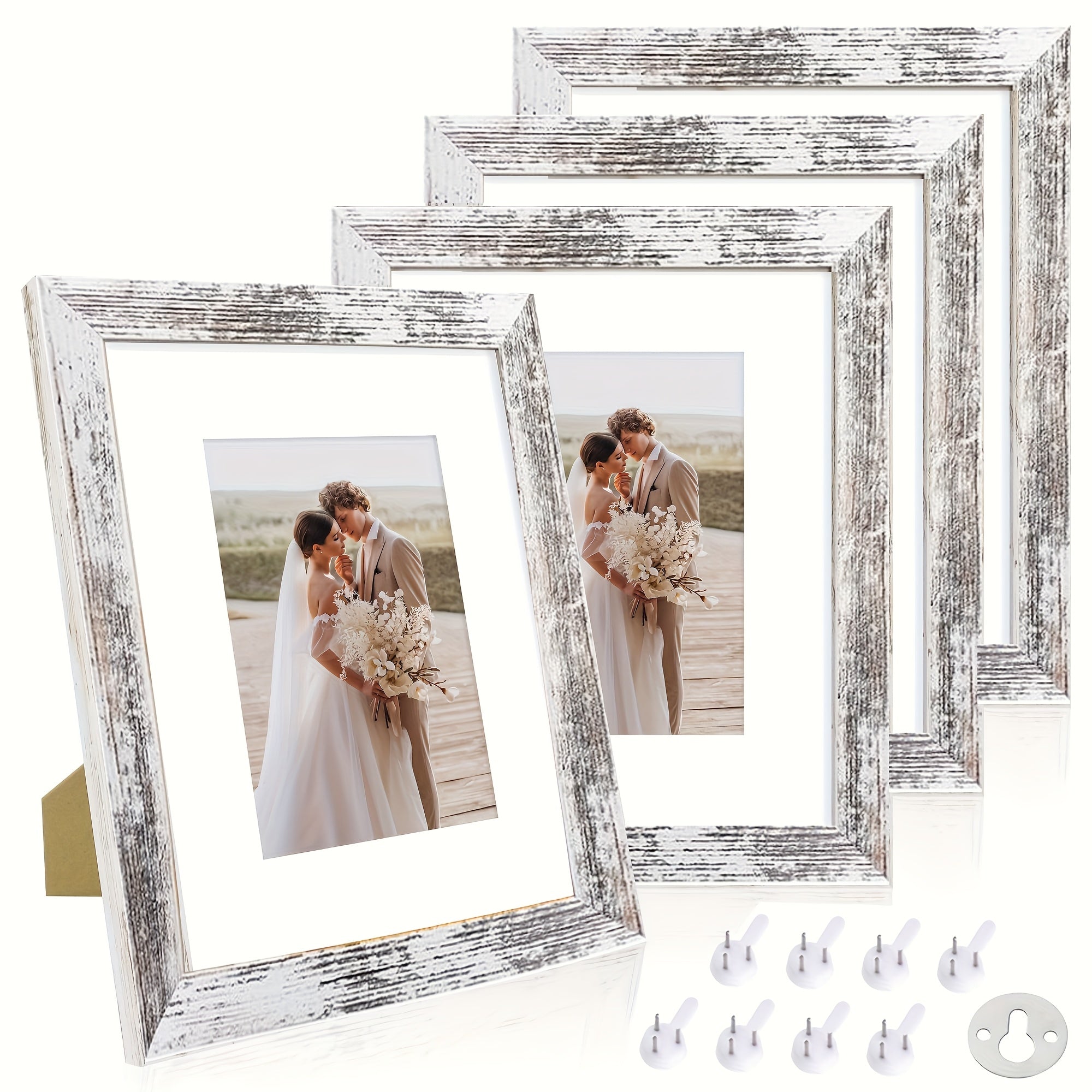 TEMU 8x10 Picture Frame Distressed White Wooden Frame, 8 By 10 Photo For Wall Or Tabletop - Display Picture Home Decor Gifts