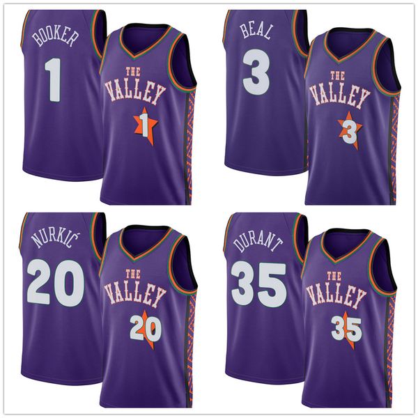 Purple 2024-25 City Basketball Jerseys 35 Durant 1 Booker Bradley 3 Beal Jusuf 20 Nurkic Custom Men Women Youth Edition