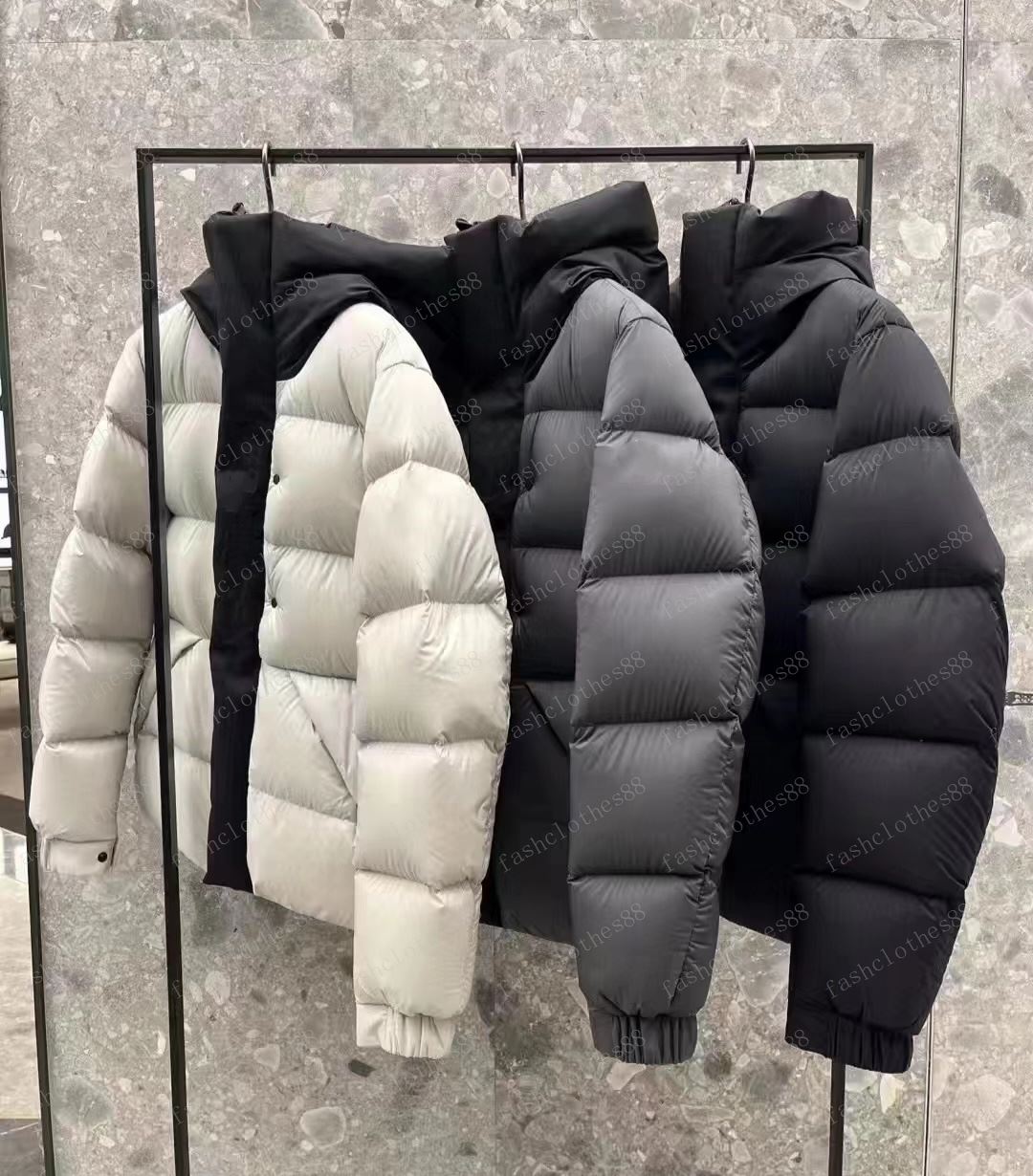 Mens Madeira Puffer Down Jackets Hooded Winter Jacket Embossed Letter Placket Outerwear Coats Size S-M-L-XL-XXL