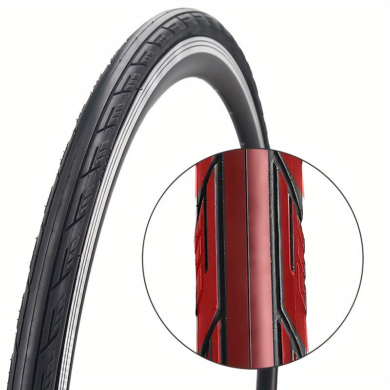 TEMU 2pcs 700x25c Foldable Bike Tires, Black With - Smooth Rolling Tread For Road & Commuter Bikes, Includes Levers, Ideal For Cycling & Touring,