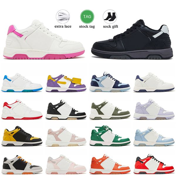 Offswhite Out of office Sneakers Casual Designer shoes off Leather Black White Panda Pink Light Grey ooo for walking Women mens Low Tops Pla