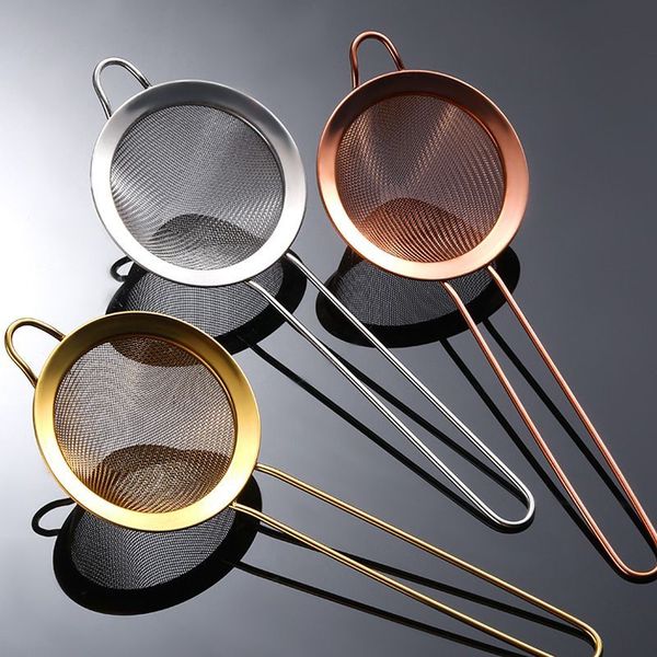 Ultra-fine Tea Strainers Twill Mesh Stainless Steel Tapered Cocktail Filter Screen Drain Pasta Tea Kitchen Accessories Colorful zxf 117